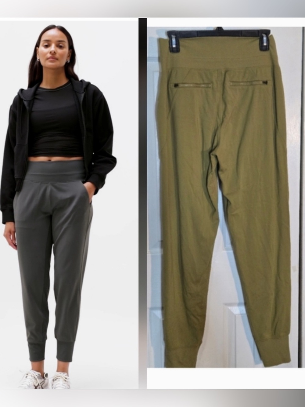 Athleta Venice High Rise Jogger Green Tan Small Tall